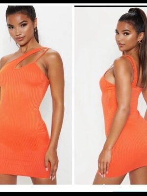 PLT orange bodycon dress