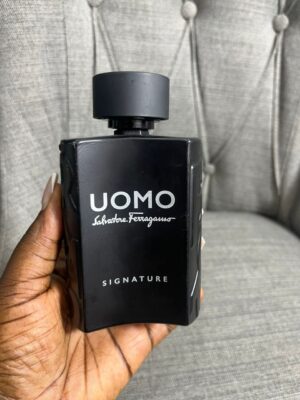 UOMO Salvatore Ferragamo signature edp 100ml (unboxed) allover black