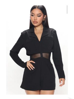 Fashionnova sexy corporate romper playsuit in black