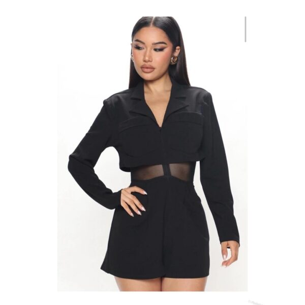 Fashionnova sexy corporate romper playsuit in black