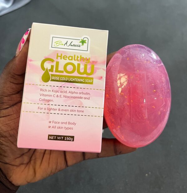 Bio nature healthy glow rose gold lightening soap 150g