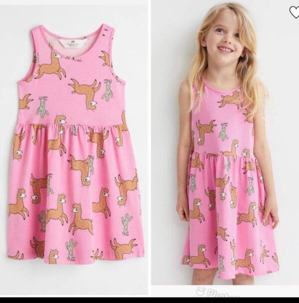 H&M pink jersey dress kids