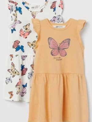 H&M yellow butterfly dress kids