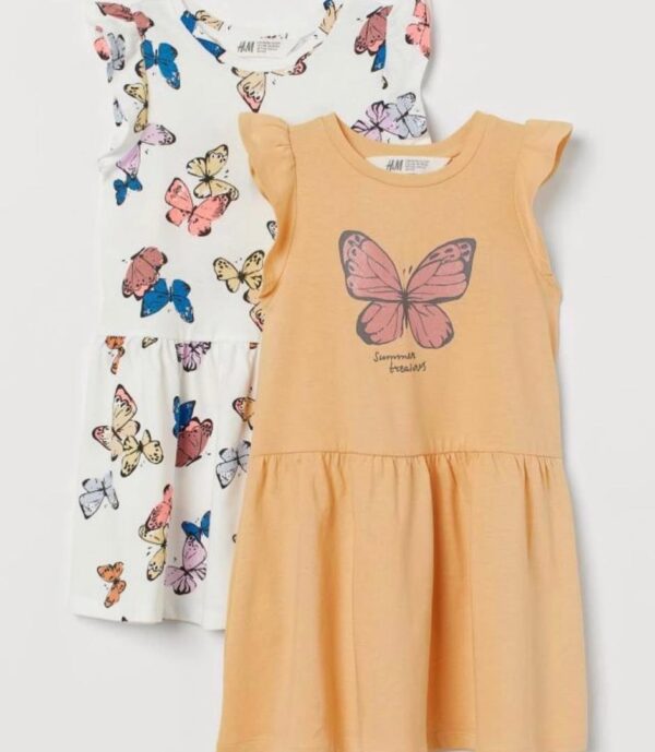 H&M yellow butterfly dress kids