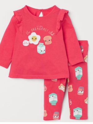 H&M two piece pink girls set kids