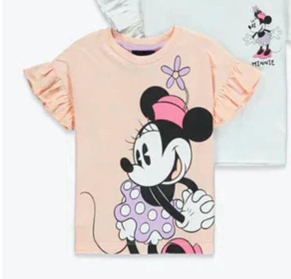 Papaya Minnie mouse baby girl t-shirt kids in coral peach