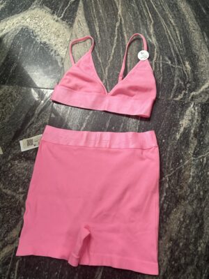 Primark two piece lingerie set in sharp baby pink