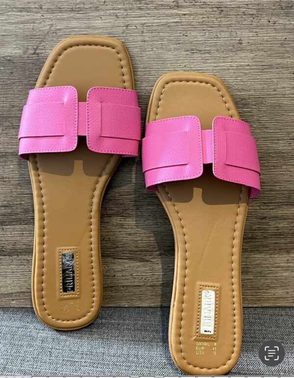 Primark top pink solid flat slippers