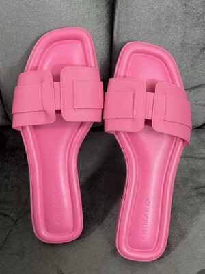 Primark barbie all over pink solid flat slippers