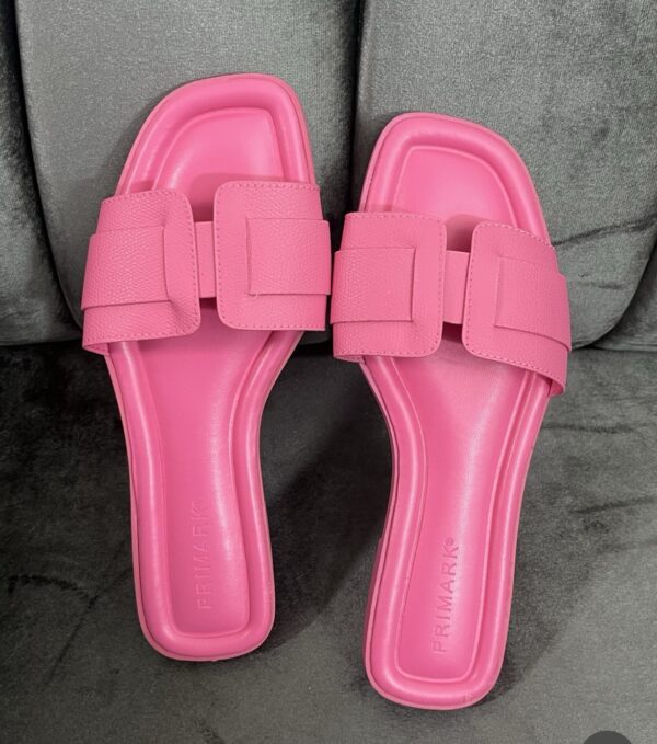 Primark barbie all over pink solid flat slippers