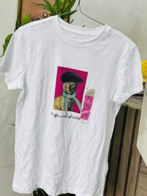 Primark me after a weekend in Paris Tshirt in white