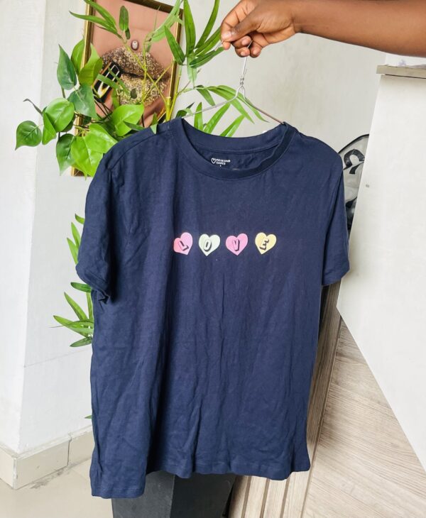 Primark navy blue love Tshirt L