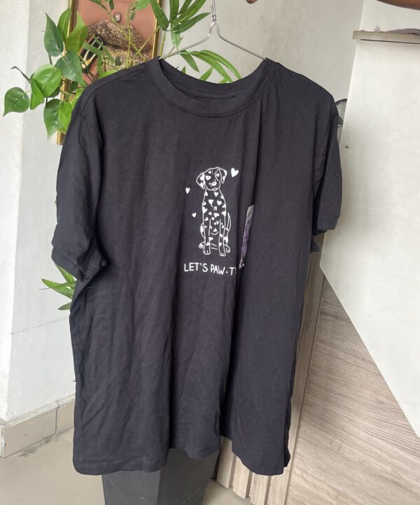 Primark let's pawty Tshirt in black XL