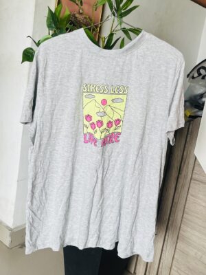 Primark stress less love more Tshirt in grey XL