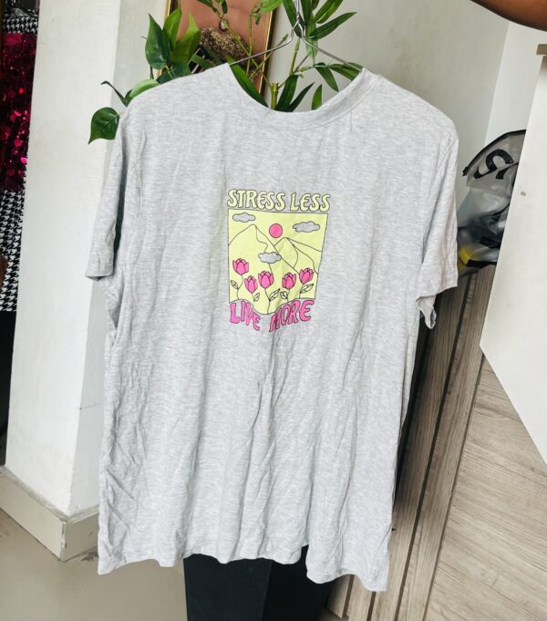 Primark stress less love more Tshirt in grey XL