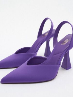 Zara purple sling back mules