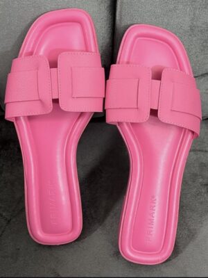 Primark barbie all over pink solid flat slippers