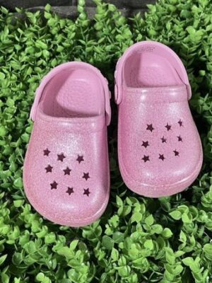 Primark glitter star girlie crocs in pink