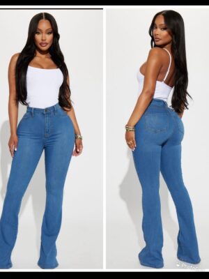 fashionnova bestsellers flare jean in light wash denim