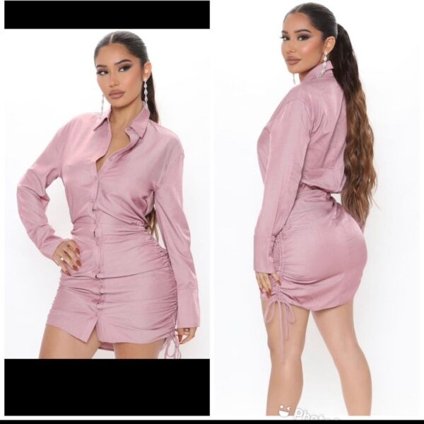Fashionnova mauve rose pink shirt dress