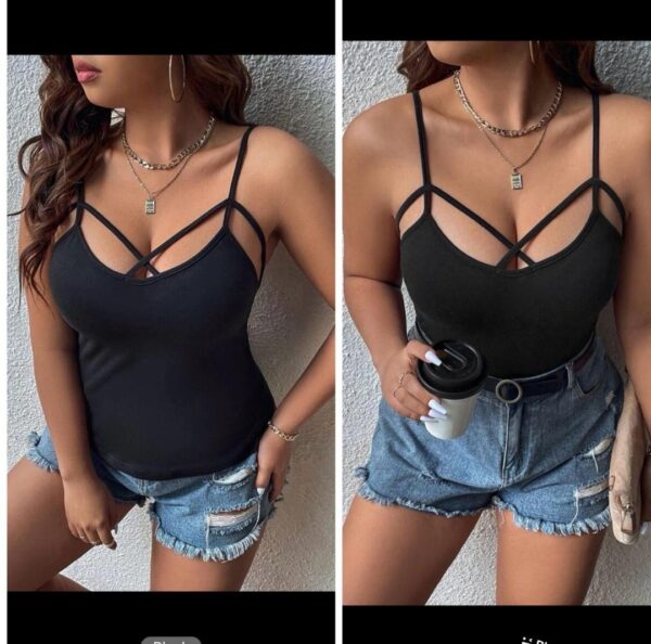 SHEIN plus cami stylish top in black