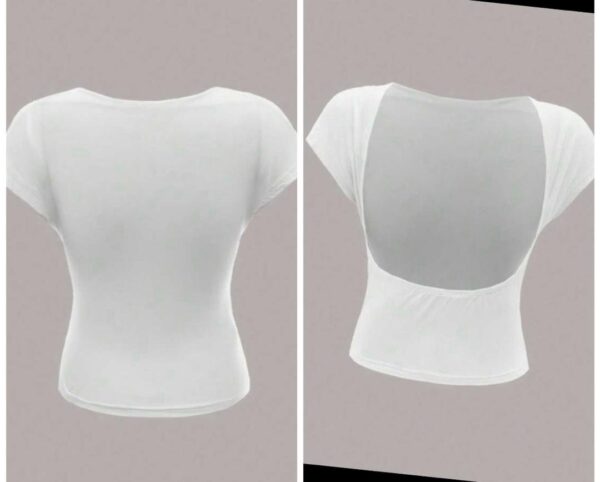 shein sexy open back white t-shirt top