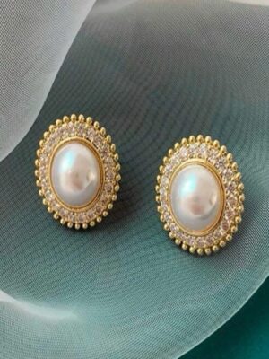 Shein rhinestone oval earrings with pear Gold/silver