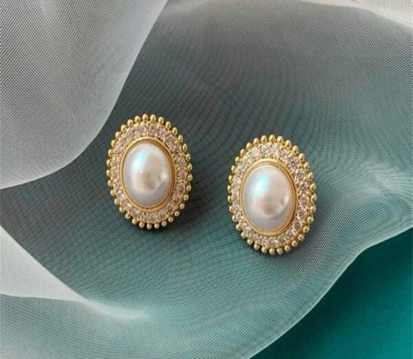 Shein rhinestone oval earrings with pear Gold/silver