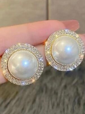 Shein sliver and pearl earrings