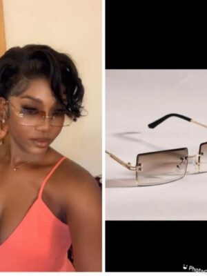Shein square sunglasses with brown lens