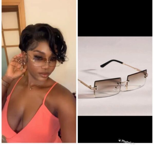Shein square sunglasses with brown lens