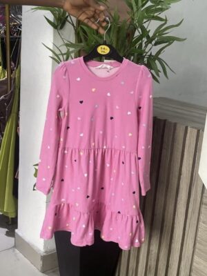 Primark pink girlie love print dress kids
