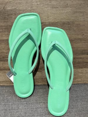 Primark green thong flat slippers