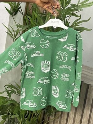Primark green write up long sleeve t-shirt boys
