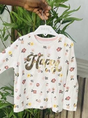 Primark happy floral long sleeve girls t-shirt kids