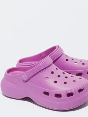 Parfois rubberised pink clogs slide
