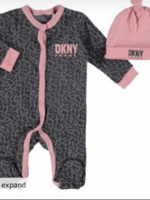 DKNY baby set with grey & pink details
