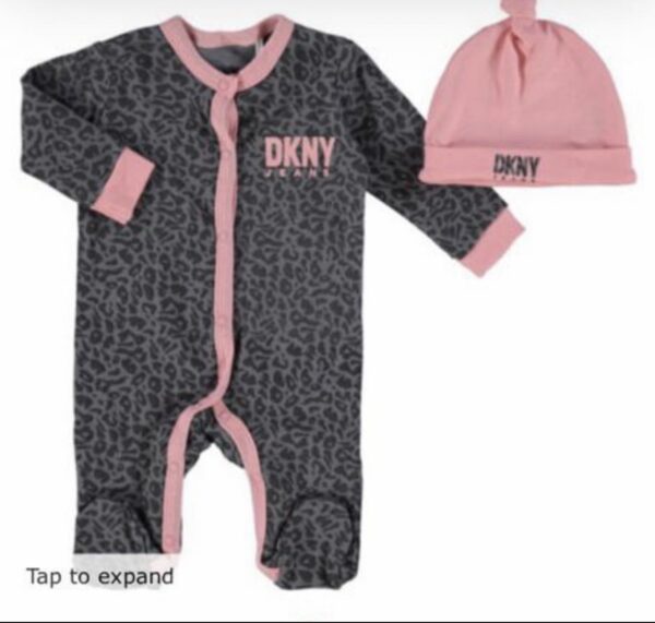 DKNY baby set with grey & pink details