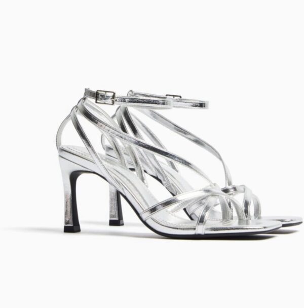 Bershka silver cute strappy sandals