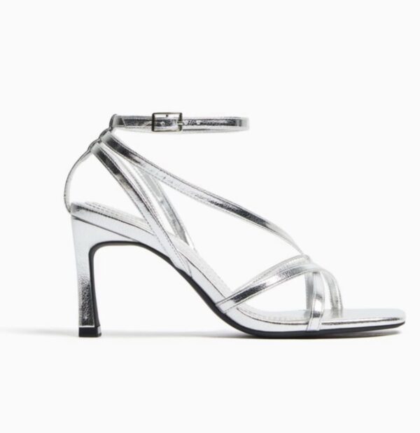Bershka silver cute strappy sandals - Image 2