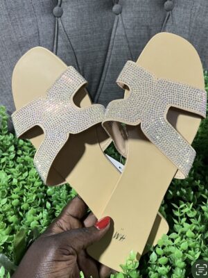 H&M bestseller flat slippers in glitter