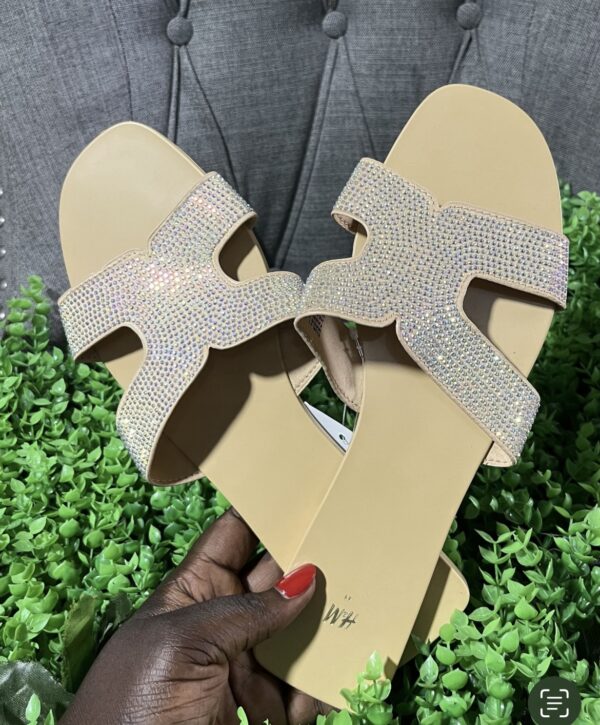 H&M bestseller flat slippers in glitter