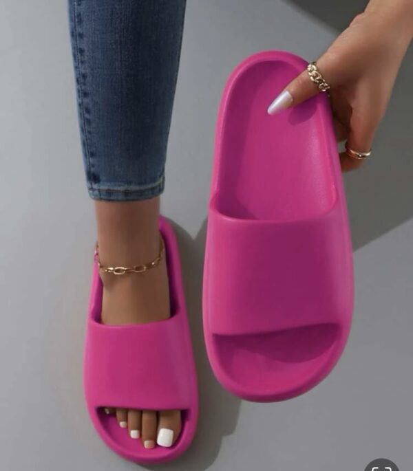 Shein pink chunky slides