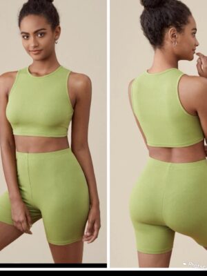 Shein lemon two piece lounge crop & short set 12/14