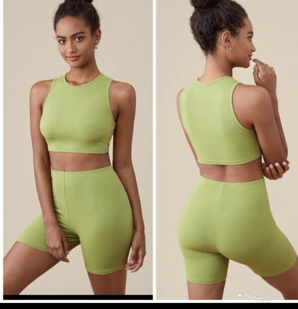 Shein lemon two piece lounge crop & short set 12/14