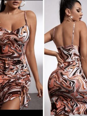 shein brownish marble print dress 10