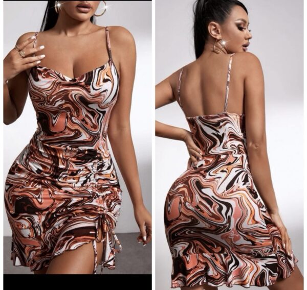 shein brownish marble print dress 10