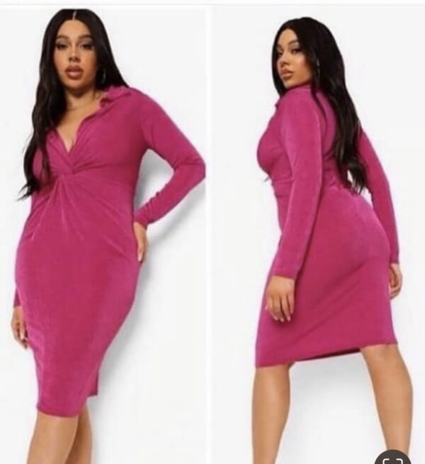 Boohoo pink lycra bodycon dress