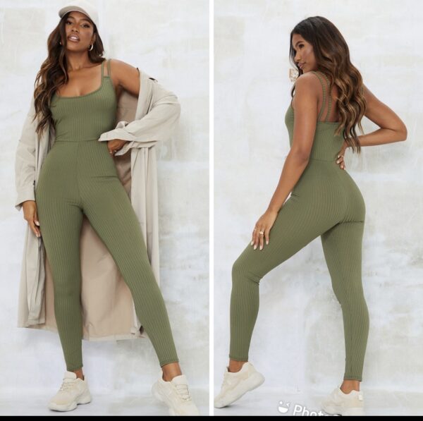 PLT strappy khaki jumpsuit