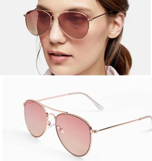 Topshop metal aviation sunglasses with pink lens